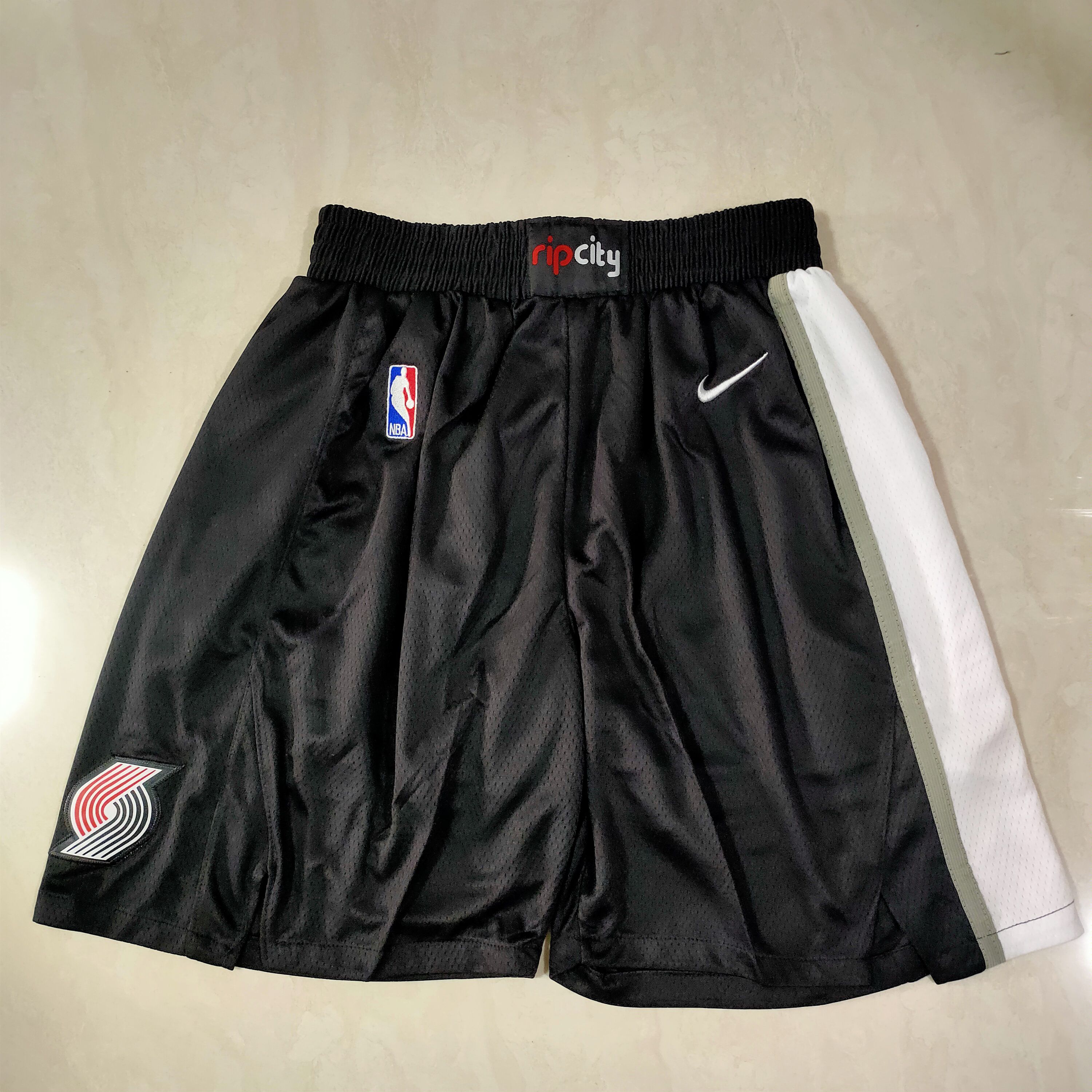 Cheap Men NBA Portland Trail Blazers Black Shorts 0416